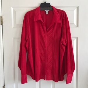 🌹New Listing! Women’s Avenue Stretch Red Blouse sz 26/28